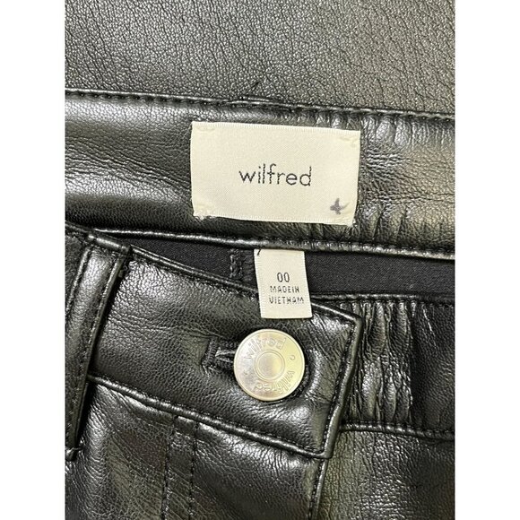 Wilfred Aritzia Faux Leather Flare Pants Black 00 XXS | Holiday Night Out Chic - Picture 4 of 12
